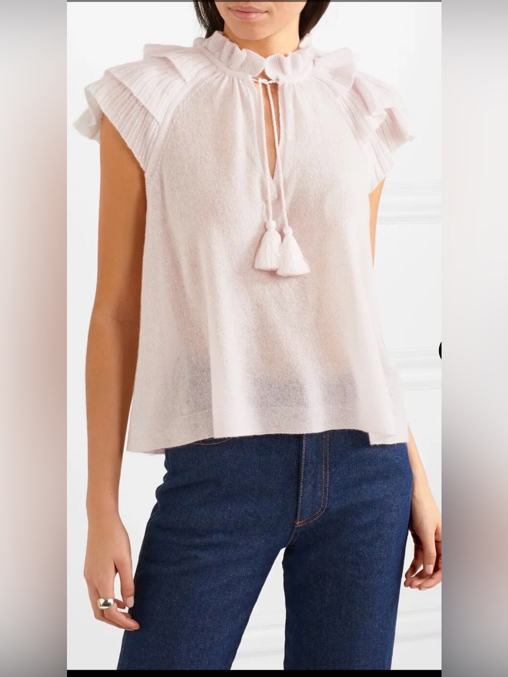 Ulla Johnson Edith Ruffled Cashmere Top